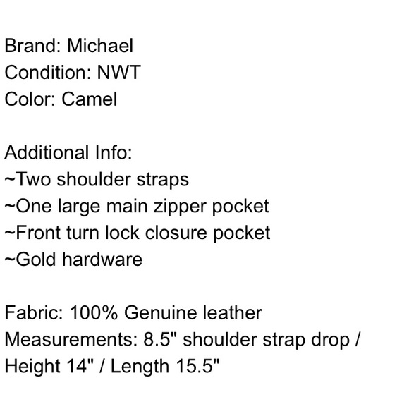 Mint Michael Kors Beautiful Soft Leather camel boho slouchy shoulder bag - Picture 11 of 16